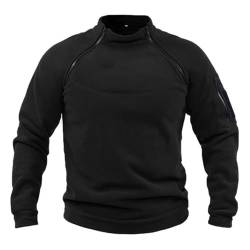 Maisley Herren Tactical Fleece Sweatshirt Herren Outdoor Taktisch Weich Warm Polar Fleecejacke Männer Fleecepullover Herren-Jacke ohne Kapuze von Maisley