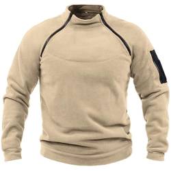 Maisley Herren Tactical Fleece Sweatshirt Herren Outdoor Taktisch Weich Warm Polar Fleecejacke Männer Fleecepullover Herren-Jacke ohne Kapuze von Maisley