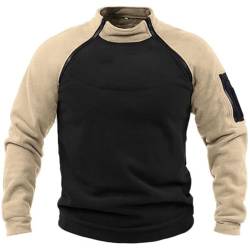 Maisley Herren Tactical Fleece Sweatshirt Herren Outdoor Taktisch Weich Warm Polar Fleecejacke Männer Fleecepullover Herren-Jacke ohne Kapuze von Maisley