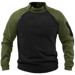 Maisley Herren Tactical Fleece Sweatshirt Herren Outdoor Taktisch Weich Warm Polar Fleecejacke Männer Fleecepullover Herren-Jacke ohne Kapuze von Maisley