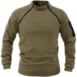 Maisley Herren Tactical Fleece Sweatshirt Herren Outdoor Taktisch Weich Warm Polar Fleecejacke Männer Fleecepullover Herren-Jacke ohne Kapuze von Maisley