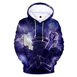 Sword Art Online Alicization Kapuzenpullover Unisex Winter Warm Langarm Mit Tasche mit Kordelzug Hoodie Pullover Outerwear Fashion 3D Drucken Muster Sweatshirt Casual Sweatjacke von Maisley