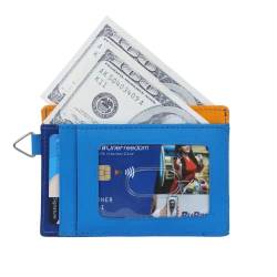 Maison De Noah Eleganter, einfarbiger Kartenhalter, echtes Leder, RFID-blockierend, magnetischer Clip, Kartenetui, schlankes Design für Vorder- und Rückentasche | hochwertige Kartenetui, ideales Geschenk für Männer, Himmelblau von Maison De Noah