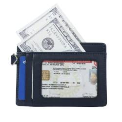 Maison De Noah Eleganter, einfarbiger Kartenhalter, echtes Leder, RFID-blockierend, magnetischer Clip, Kartenetui, schlankes Design für Vorder- und Rückentasche | hochwertige Kartenetui, ideales Geschenk für Männer, Marineblau von Maison De Noah