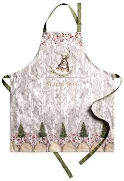 Maison d' Hermine Mountain Life 100% Baumwolle 1-teilige Küchenschürze mit verstellbarem Hals und versteckter Mitteltasche, Langen Krawatten für Frauen/Männer | Kochen (70cm x 85cm) von Maison d' Hermine