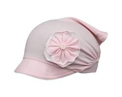 Kopftuch Mütze Baby Mädchen Sommer Kinder Baumwolle, Farbe: Hellrosa-Weiß, Größe: 42-44 von Maja