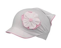 Kopftuch Mütze Baby Mädchen Sommer Kinder Baumwolle, Farbe: Weiß/Rosa, Größe: 50-52 von Maja