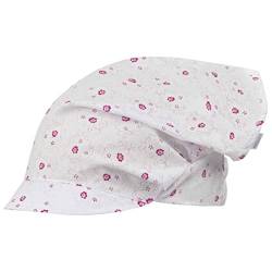Kopftuch Sommer Mütze Schirmmütze Mädchen, Farbe: Weiß-Rosa/Pink, Größe: 44-46 von Maja