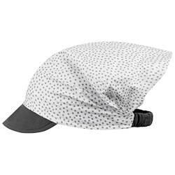 Kopftuch Sommer Mütze Schirmmütze Stirnband Mädchen Baumwolle Herz Punkte, Größe: L (50/52), Farbe: Grau-Creme von Maja