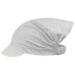 Kopftuch Sommer Mütze Schirmmütze Stirnband Mädchen Baumwolle Herz Punkte, Größe: XL (54/56), Farbe: Creme-Grau von Maja