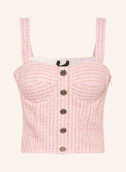 Maje Tweed-Top Mit Glitzergarn pink von Maje