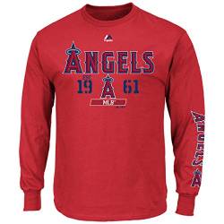 MLB Los Angeles Angels L.A. T-Shirt Flawless Victory Long Sleeve Langarm Shirt Tee Baseball (X-Groß) von Majestic