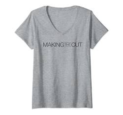 Making the Cut Logo – schwarzer Text T-Shirt mit V-Ausschnitt, Grey, Small von Making The Cut