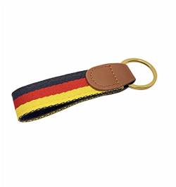 Schlüsselanhänger GERMANY aus Segeltuch und Kunstleder, Metallring, deutsche Flagge, Einheitsgröße von Makio