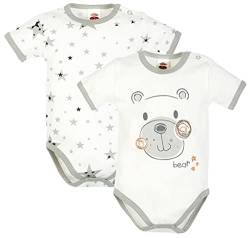 Makoma Baby Body Kurzarm Jungen - Baby Body Mädchen Sommer - Neugeborene & Kleinkinder Unisex - 100% Baumwolle (80, Teddy) von Makoma