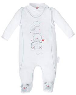 Makoma Baby Erstausstattung Strampler-Set mit Langarmshirt für Säuglinge & Neugeborene Jungen und Mädchen (50 – 74) (56, Weiß) von Makoma