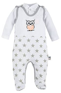 Makoma Baby Erstausstattung Strampler-Set mit Langarmshirt für Säuglinge & Neugeborene Jungen und Mädchen (50 – 74) (62, Eule) von Makoma