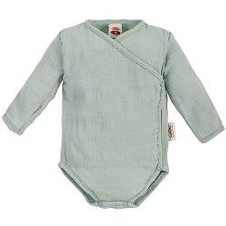 Makoma Baby Musselin Body Wickelbody Langarm - Neugeborene Jungen & Mädchen - Babykleidung aus 100% Baumwolle (Grün, 68) von Makoma