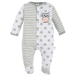 Makoma Baby Schlafstampler Strampler Schlafanzug mit Fuß für Säuglinge & Neugeborene Mädchen 100% Baumwolle -Eule- (68) von Makoma