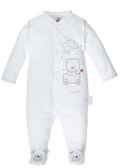 Makoma Baby Strampler Schlafstrampler Pyjama Schlafanzug mit Fuß Overall für Neugeborene Säuglinge Mädchen & Jungen 100% Baumwolle (68, OrganicWhite) von Makoma