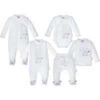 Makoma Erstausstattungspaket Baby Strampler Set Schlafanzug Wickelbody Wickeljacke Hose mit Fuß (Set, 6-tlg., 6-tlg) 100% Baumwolle von Makoma