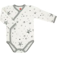 Makoma Langarmbody Baby Body in Wickeloptik Wickelbody Neutral Neugeborene Teddy (1-tlg) mit pranktischer Druckknopfleiste von Makoma