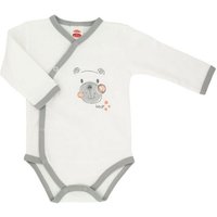 Makoma Langarmbody Baby Body in Wickeloptik Wickelbody Neutral Neugeborene Teddy (1-tlg) mit pranktischer Druckknopfleiste von Makoma