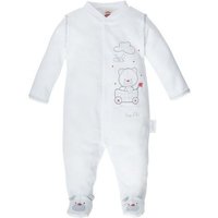 Makoma Schlafoverall Baby Schlafstrampler Schlafanzug Strampler mit Fuß Neutral Weiß von Makoma