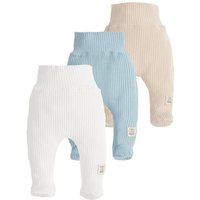 Makoma Stoffhose Baby Hose mit Fuß Strampelhose für Neugeborene Jungen & Mädchen (Spar-Set, 3-tlg., 3er-Pack) 100% Baumwolle von Makoma