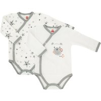 Makoma Wickelbody Baby Body Wickelbody Langarm Neutral für Neugeborene Teddy (Set, 2-tlg., 2er-Pack) 100% Baumwolle von Makoma