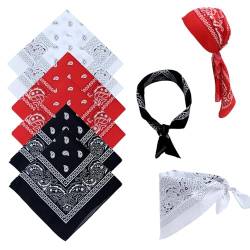 Makone Bandana 3 Farben Halstuch Kopftuch Herren Passkey, 6pc Ttrachtentuch Damen Stofftaschentücher Herren - Erwachsene Unisex Halswärmer - Weihnachten Karneval von Makone