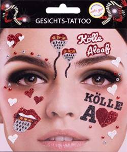 Gesichts-Tattoo Kölle Alaaf Köln Zunge Wappen Karneval von Makotex