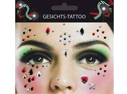 Gesichtstattoo Steine Tattoo Karneval Fasching Hautaufkleber Sticker von Makotex