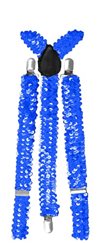 Makotex Pailletten Y- Hosenträger Glitzer Bundhalter (Blau) von Makotex
