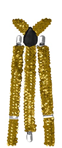 Makotex Pailletten Y- Hosenträger Glitzer Bundhalter (Gold) von Makotex