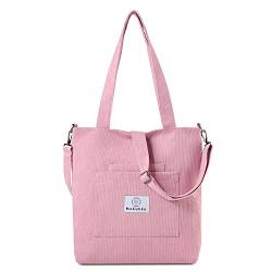 Makukke Cord-Tragetasche, Damen, Schultertasche, Hobo-Tasche, Handtaschen, Crossbody-Tasche, große Kapazität, Einkaufstaschen, 2-pink, Large von Makukke