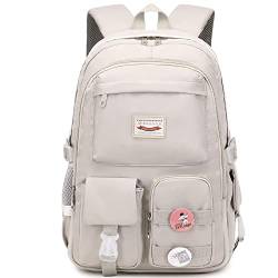 Makukke Rucksack Damen - Schulrucksack Mädchen Teenager, Cute Anime Bookbag Frauen Casual Daypack Anti-Theft Rucksäcke für Universität Reisen Freizeit Arbeit (Grau) von Makukke