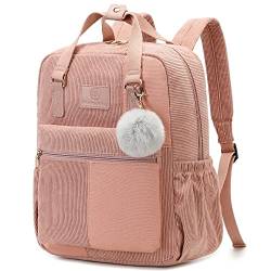 Makukke Rucksack Damen&Herren, Cord Daypack Anti-Theft Tasche Casual Schultasche Citytasche, für Schule Lässige täglich,Pink von Makukke