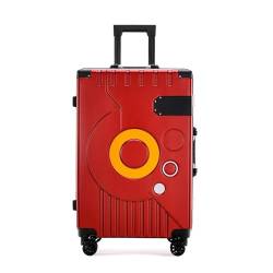 MalUan 2023 Reise-Spinnergepäck 20/22/24/26 Zoll Rollkoffer mit Aluminiumrahmen for Damen, modischer Trolley-Koffer, Business-Boarding-Box (Color : Red, Size : 20 inch) von MalUan