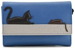 Mala Leather Cat and Mouse Collection Damen Geldbörse Leder RFID Blocking 3626_95, blau, Einheitsgröße, Modern von Mala Leather
