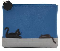 Mala Leather Cat and Mouse Collection Leder Münzbörse RFID Blocking 4286_95, blau, Einheitsgröße von Mala Leather