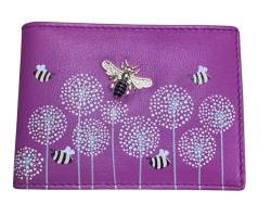 Mala Leather Moonflower Bee Karten-/Ausweishalter, rose, Einheitsgröße, Karten- und Ausweishülle von Mala Leather