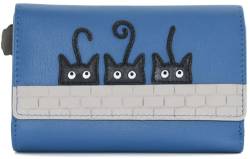 Mala Leather Peek a Boo Cats Collection Geldbörse aus Leder, dreifach gefaltet, RFID 3633_01, blau, Einheitsgröße von Mala Leather