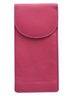 Mala Leder ODYSSEY, doppeltes Brillenetui Brillentasche, weiches Leder 560_14 Fuchsia von Mala Leather