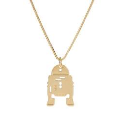 Malaika Raiss Damen Halskette Star Wars R2-D2 Anhänger 24 Karat vergoldet - SW3101 von Malaika Raiss