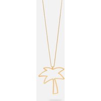 Malaika Raiss Kette mit Anhänger Palm Tree 3D Halskette Damen Gold mit Palme Anhänger Lasercut 45 cm, Silber 925, 24 Karat vergoldet von Malaika Raiss