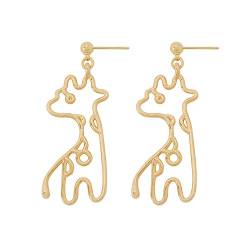 Malaika Raiss Ohrstecker Ohrringe Damen Gold Giraffe Anhänger - Tolle Qualität Hochglanz 24 Karat Vergoldet - E3216 von Malaika Raiss
