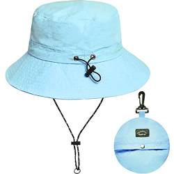 Malaxlx Blau Fischerhut Sonnenhut für Damen Herren wasserdichte Bucket Hat Anglerhut Regenhut Sommerhut UV Schutz Strandhut Verstellbare Safari Boonie Hut von Malaxlx