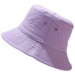 Malaxlx Damen Helles Lila Fischerhut Bucket Hat Anglerhut Fischerhüte Sonnenhut Sommerhut Faltbarer Draussenhut von Malaxlx