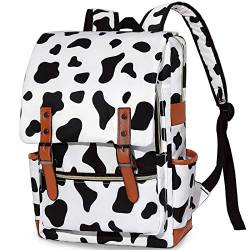 Malaxlx Damen Herren Kuh Druck Rucksack Daypack Backpack Tagesrucksack mit Laptopfach Schulrucksack für Uni Reisen Freizeit Arbeit von Malaxlx